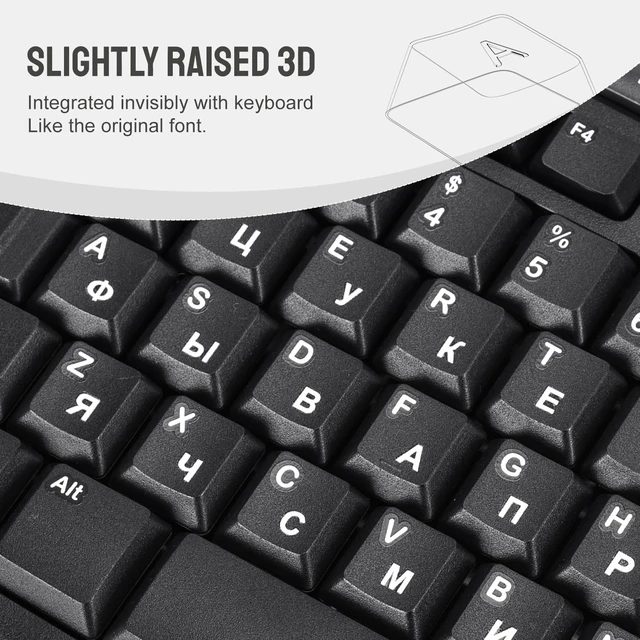 Alt view image 3 of 6 - 2PCS Russian Borderless Lettering Keyboard Stickers,Transfer Printing Individual Characters Sticker for PC Desktop Computers Keyboard Laptop Notebook,Russian Repair Replacement Keyboard Stickers