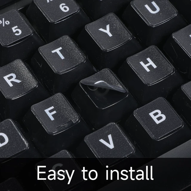 Alt view image 3 of 7 - 3Pcs Keyboard Letter Stickers, Keyboard Letters Replacement Stickers English Computer Keyboards Sticker with Black Background and White Lettering for PC Computer Laptop Desktop-English