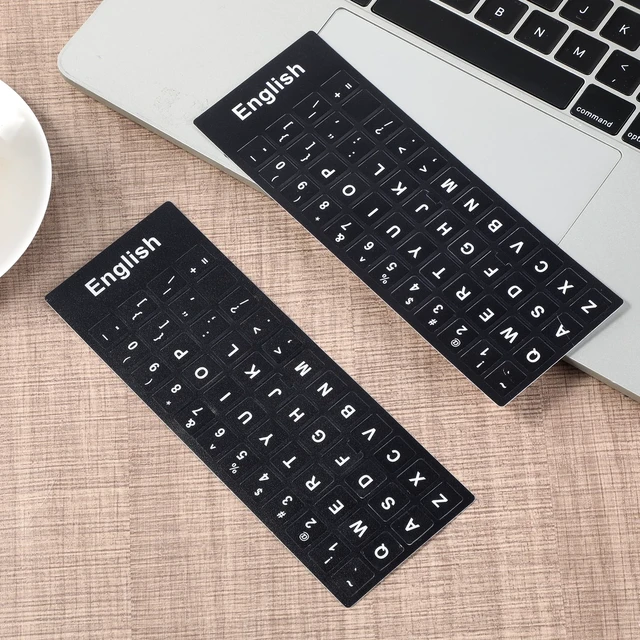 Alt view image 6 of 7 - 3Pcs Keyboard Letter Stickers, Keyboard Letters Replacement Stickers English Computer Keyboards Sticker with Black Background and White Lettering for PC Computer Laptop Desktop-English