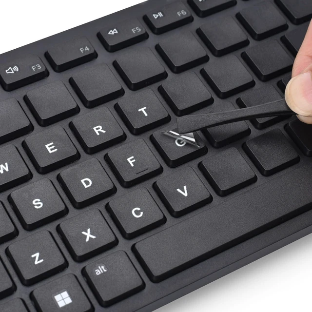 Main image of 2PCS English Universal Keyboard Stickers for PC Computer Laptop Desktop Notebook Keyboards,English Transfer Printing Borderless Letter Characters Repair Replacement Stickers