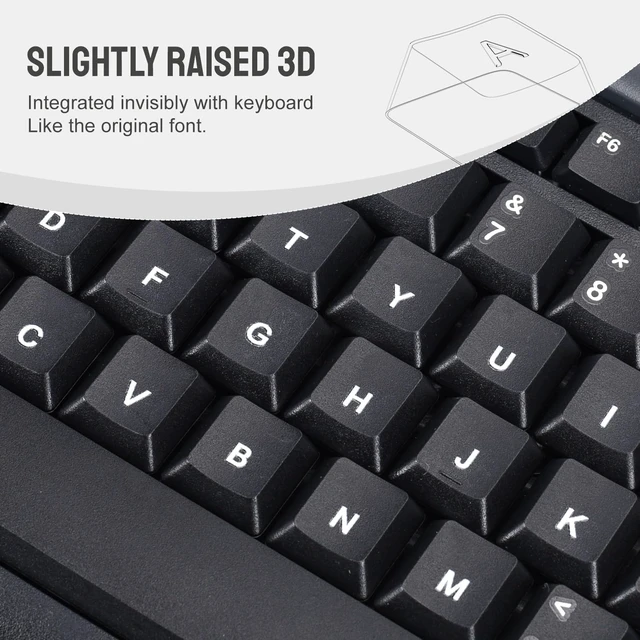 Alt view image 3 of 6 - 2PCS English Universal Keyboard Stickers for PC Computer Laptop Desktop Notebook Keyboards,English Transfer Printing Borderless Letter Characters Repair Replacement Stickers