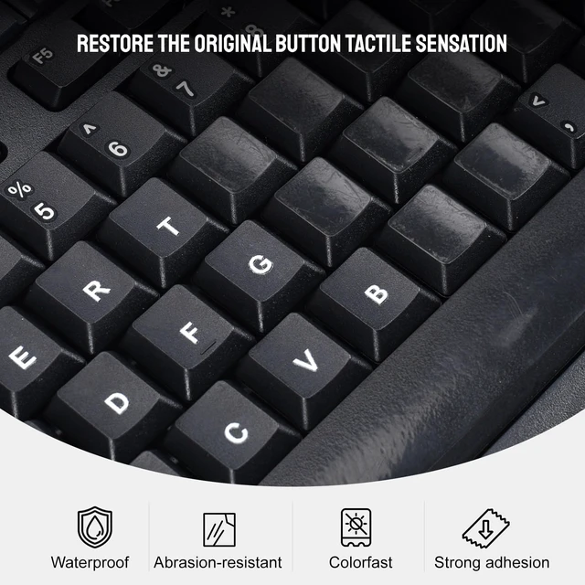 Alt view image 4 of 6 - 2PCS English Universal Keyboard Stickers for PC Computer Laptop Desktop Notebook Keyboards,English Transfer Printing Borderless Letter Characters Repair Replacement Stickers