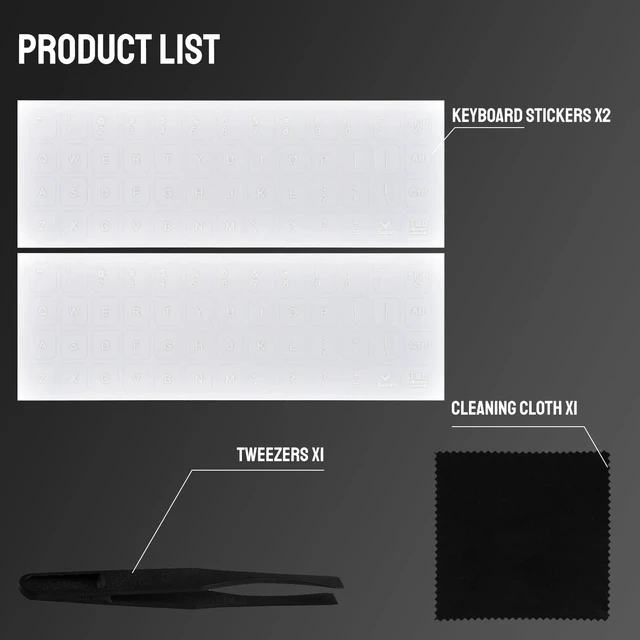 Alt view image 6 of 6 - 2PCS English Universal Keyboard Stickers for PC Computer Laptop Desktop Notebook Keyboards,English Transfer Printing Borderless Letter Characters Repair Replacement Stickers