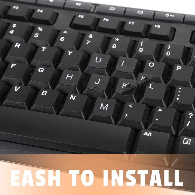 Alt view image 5 of 7 - Universal Keyboard Letter Stickers, 4 Pcs English Laptop Keyboard Stickers | Replacement Keyboard Stickers for Keys with Black Background and White Lettering for Laptops Desktop Computers
