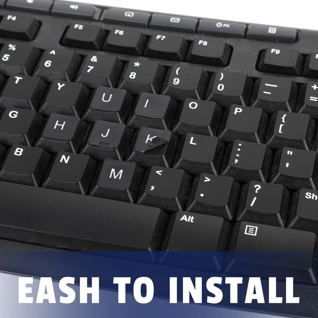 Alt view image 3 of 7 - English Keyboard Stickers, 4 Pcs Universal Laptop Keyboard Stickers | Keyboard Letter Replacement Stickers Matte Black Background and White Lettering Stickers for PC Computer Laptop Desktop