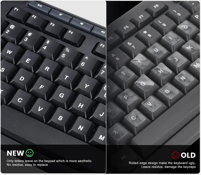 Alt view image 3 of 6 - 2PCS English Keyboard Letter Stickers for Laptop Notebook Computer Desktop 3D Keyboard Letters Replacement Stickers, Borderless Characters, Peel-off Film-Only Leave Letters, Easy to apply with Tweezer