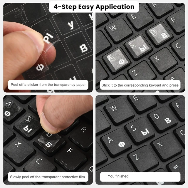 Alt view image 6 of 6 - 2PCS English Keyboard Letter Stickers for Laptop Notebook Computer Desktop 3D Keyboard Letters Replacement Stickers, Borderless Characters, Peel-off Film-Only Leave Letters, Easy to apply with Tweezer