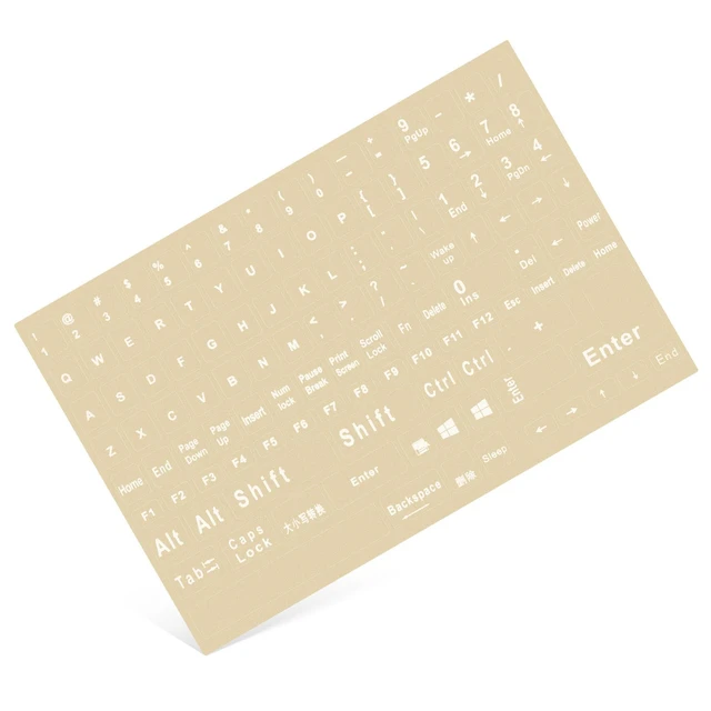 Alt view image 5 of 6 - English Keyboard Stickers, Universal Computer Laptop Replacement Keyboard Letters Transparent Background White Lettering Alphabet Stickers for Laptop PC Computer Notebook Desktop