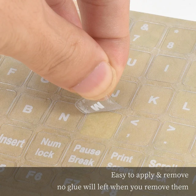 Alt view image 3 of 6 - English Keyboard Stickers, Universal Computer Laptop Replacement Keyboard Letters Transparent Background White Lettering Alphabet Stickers for Laptop PC Computer Notebook Desktop
