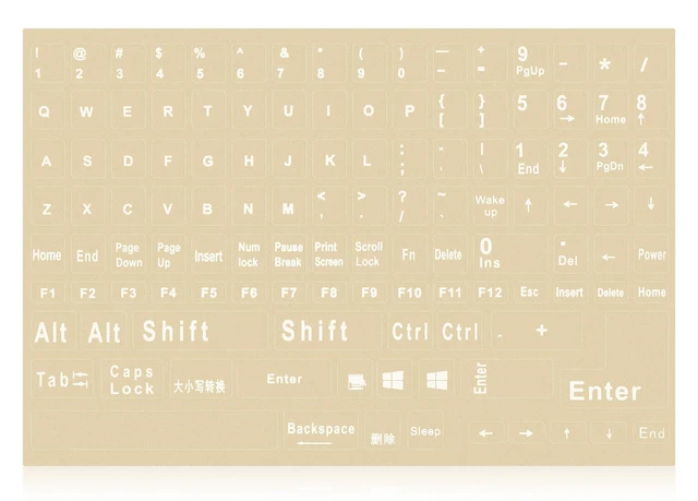 Alt view image 6 of 6 - English Keyboard Stickers, Universal Computer Laptop Replacement Keyboard Letters Transparent Background White Lettering Alphabet Stickers for Laptop PC Computer Notebook Desktop