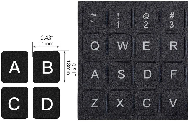 Alt view image 3 of 7 - 3PCS Universal English Keyboard Letter Stickers, Replacement English Keyboard Stickers with Black Background and White Lettering for PC Computer Laptop Desktop-English