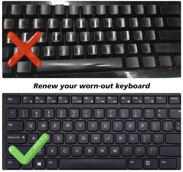 Alt view image 4 of 7 - 3PCS Universal English Keyboard Letter Stickers, Replacement English Keyboard Stickers with Black Background and White Lettering for PC Computer Laptop Desktop-English