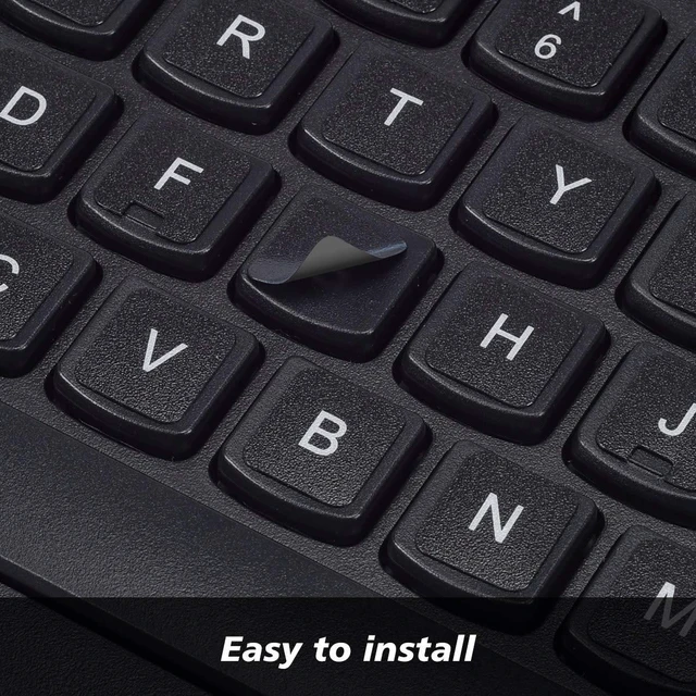 Alt view image 6 of 7 - 3PCS Universal English Keyboard Letter Stickers, Replacement English Keyboard Stickers with Black Background and White Lettering for PC Computer Laptop Desktop-English
