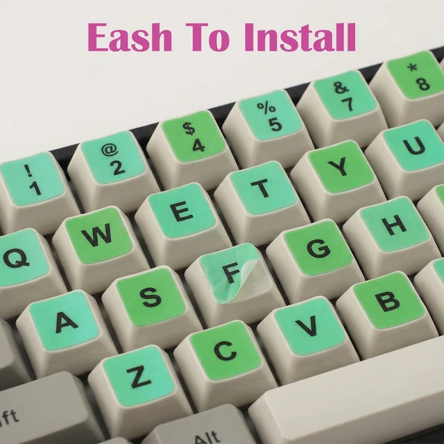 Alt view image 2 of 7 - 4pcs Keyboard Stickers, Universal English Alphabet Letter Stickers | 4 Styles Laptop Stickers Notebook Desktop Keyboard Stickers for Replacement Use