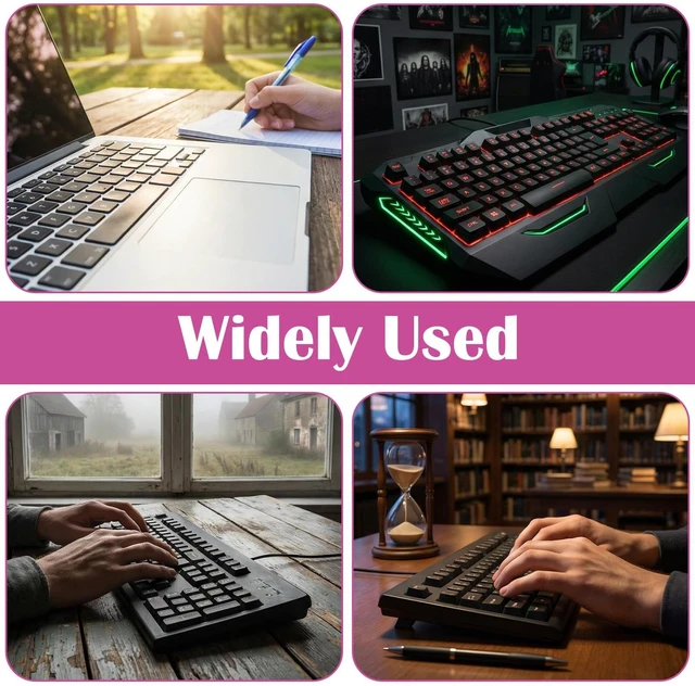 Alt view image 6 of 7 - 4pcs Keyboard Stickers, Universal English Alphabet Letter Stickers | 4 Styles Laptop Stickers Notebook Desktop Keyboard Stickers for Replacement Use