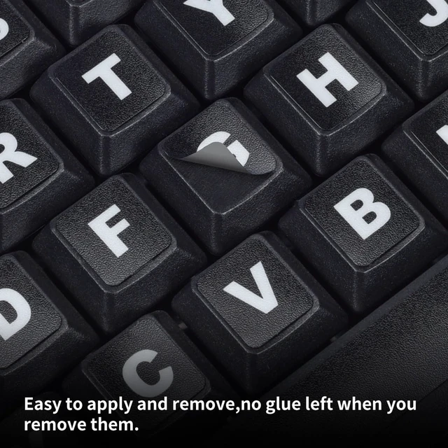 Alt view image 3 of 6 - 2PCS English Keyboard Stickers Replacement Letters Large Print | Full Size Big Letter Fonts QWERTY Keyboard Sticker Universal for PC Computer Laptop Desktop, Matte Keyboard Alphabet Stickers