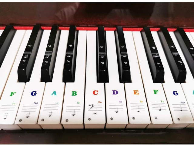 Alt view image 6 of 6 - Piano Keyboard Stickers for 88/61/54/49/37 Key, Bold Large Letter Piano Stickers for Learning, Removable Piano Keyboard Letters, Notes Label for Beginners and Kids, Multicolor