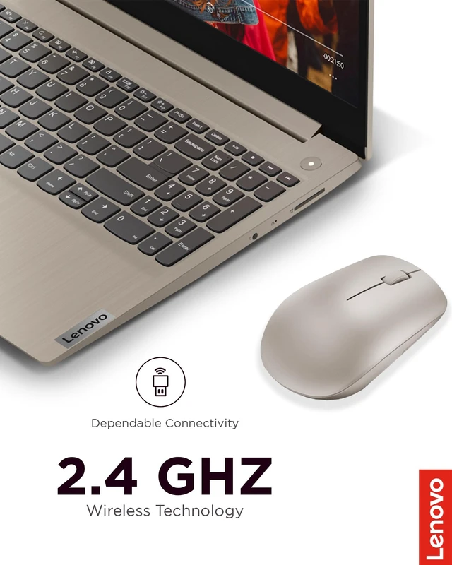 Alt view image 2 of 7 - 530 Wireless Mouse with Battery, 2.4GHz Nano USB, 1200 DPI Optical Sensor, Ergonomic for Left or Right Hand, Lightweight, GY50Z18988, Almond