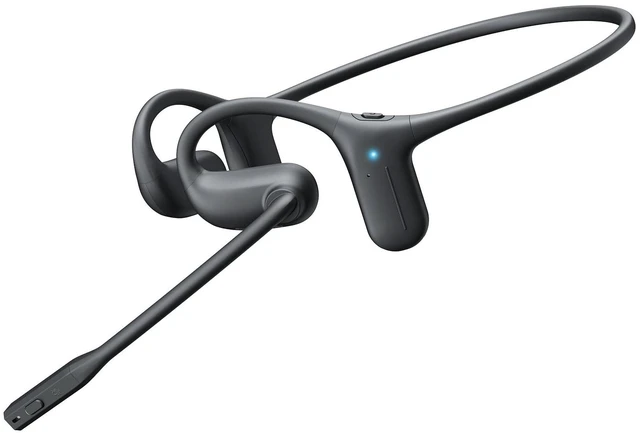 Main image of Open Ear Headphones with Mic, Bluetooth Headphones with MicMute-Matte Black | Rotatable Noise Cancelling Mic, Dual-device Connect, 20H&28g Secure Bluetooth Headset for Trucker/Work Calls/Driving