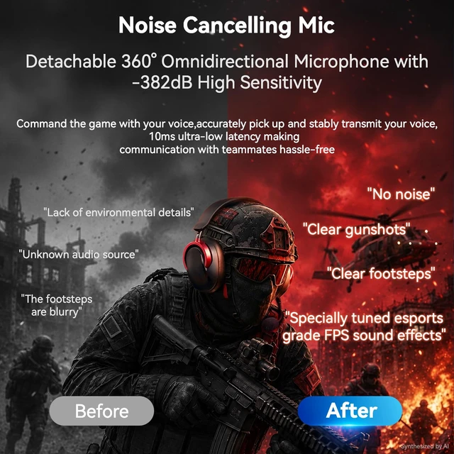 Alt view image 2 of 7 - Wireless Gaming Headset with Mic Over Ear Headphones for PC,Xbox,PS5,Switch | 7.1 Surround Sound,50mm Drivers,Aluminum Frame,Noise Cancelling,Soft Ear Pads,Multi Platform Headset for Laptop Phone Mac