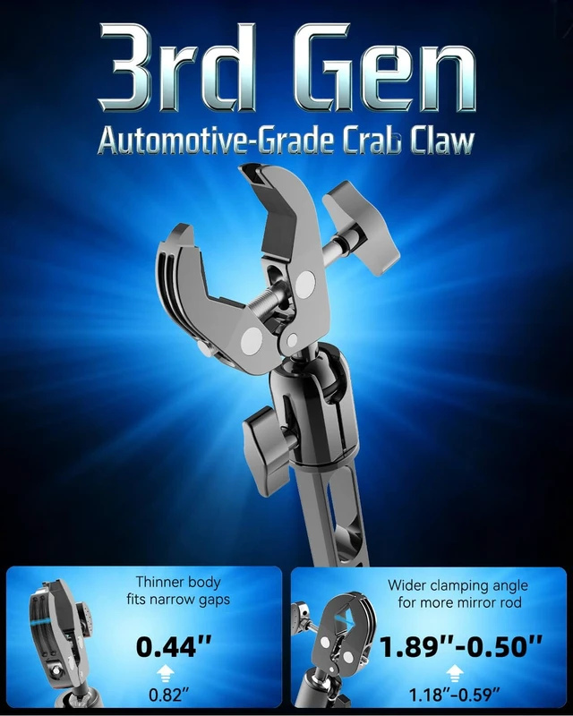 Alt view image 5 of 7 - Phone Holder Car, Rear View Mirror Phone Holder - Aluminum Alloy Mount Multi-Angle Adjustment Rotatable and Retractable Compatible with All 4-7 Inch iPhone and Android Cell Phones