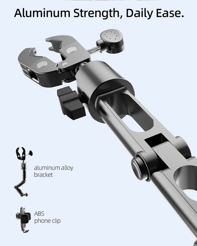 Alt view image 7 of 7 - Phone Holder Car, Rear View Mirror Phone Holder - Aluminum Alloy Mount Multi-Angle Adjustment Rotatable and Retractable Compatible with All 4-7 Inch iPhone and Android Cell Phones