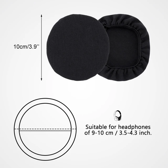 Alt view image 2 of 7 - 2 Pairs Headphone Covers for Ears, Gym, Gaming (9-11 cm) | Headphone Sweat Covers, Washable, Stretchable, Ear Pads Protectors for Libraries