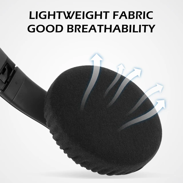 Alt view image 4 of 7 - 2 Pairs Headphone Covers for Ears, Gym, Gaming (9-11 cm) | Headphone Sweat Covers, Washable, Stretchable, Ear Pads Protectors for Libraries