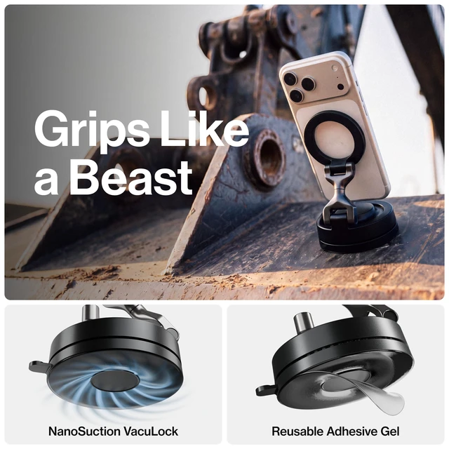Alt view image 3 of 7 - HyperMount (Gen 3) Magnetic Phone Holder, for iPhone and Android | Upgraded Magnet Strength, Nano-suction Adhesive Gel, 360° Rotation, Compatible with MagSafe, Metal Rings for Android