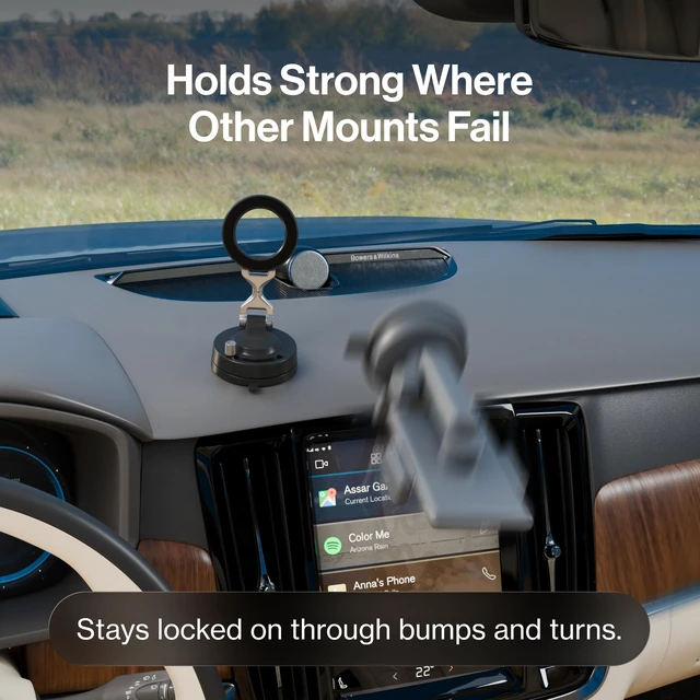 Alt view image 7 of 7 - HyperMount (Gen 3) Magnetic Phone Holder, for iPhone and Android | Upgraded Magnet Strength, Nano-suction Adhesive Gel, 360° Rotation, Compatible with MagSafe, Metal Rings for Android