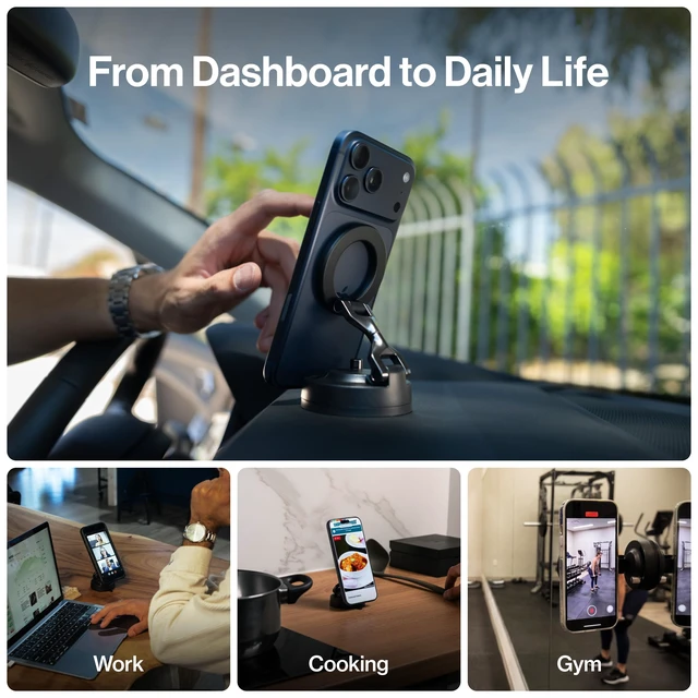 Alt view image 6 of 7 - HyperMount (Gen 3) Magnetic Phone Holder, for iPhone and Android | Upgraded Magnet Strength, Nano-suction Adhesive Gel, 360° Rotation, Compatible with MagSafe, Metal Rings for Android
