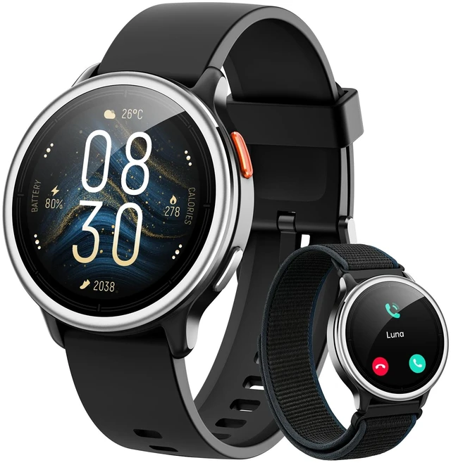 Main image of Smart Watch for Men Women, 1.27" HD Smartwatch (Answer/Make Calls), 2 Bands | Compatible iPhone/Samsung/Android, 120+ Sport Modes Fitness Tracker with Heart Rate/Sleep/Step Monitor, IP68 Waterproof