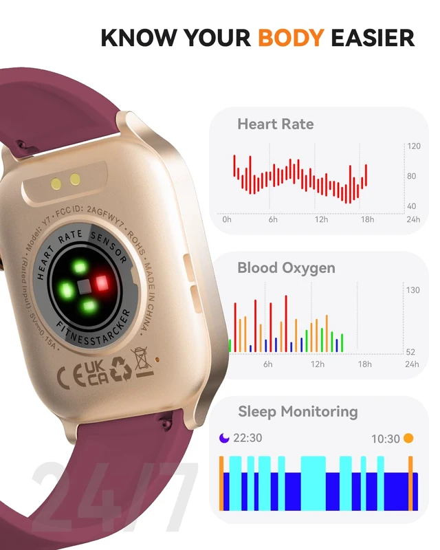 Alt view image 4 of 7 - Smart Watches for Women Men, Fitness Tracker Watch with 110 Sports Modes, Step Counter/Sleep Monitor/Pedometer, IP68 Waterproof, Bluetooth Call & Music Control Smartwatch for iPhone/Android,Wine Red