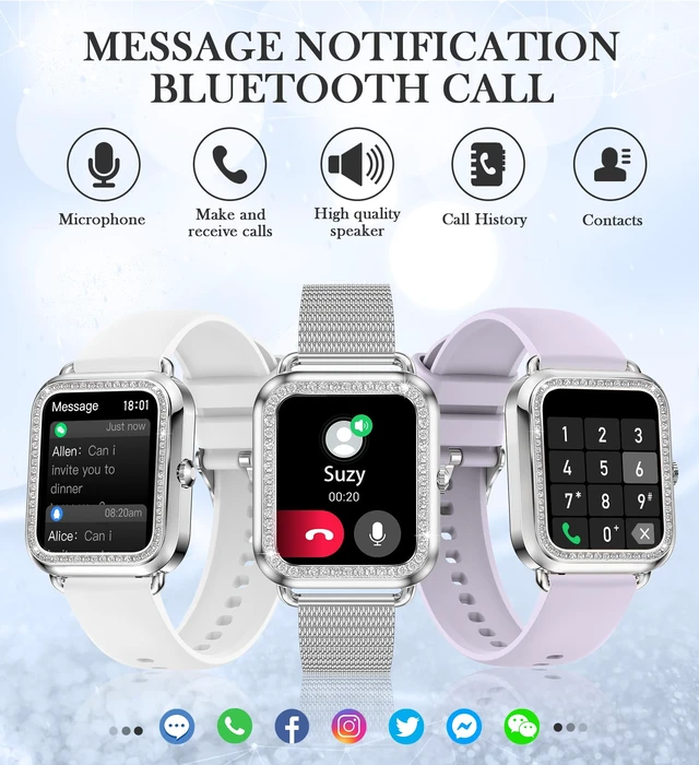 Alt view image 2 of 7 - 1.6'' Touch Screen Smart Watch for Women (Answer/Make Call), Activity Trackers and Smartwatches with Waterproof Heart Rate Sleep Monitor 100+ Sports Pedometer AI Voice,Fitness Watch for iPhone Android