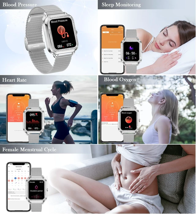 Alt view image 5 of 7 - 1.6'' Touch Screen Smart Watch for Women (Answer/Make Call), Activity Trackers and Smartwatches with Waterproof Heart Rate Sleep Monitor 100+ Sports Pedometer AI Voice,Fitness Watch for iPhone Android