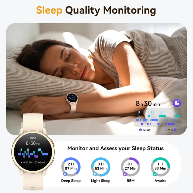 Alt view image 4 of 7 - Smart Watch for Women, 1.27" HD Smartwatch (Answer/Make Calls) | Compatible iPhone/Samsung/Android, 120+ Sport Modes Fitness Tracker with Heart Rate/Sleep/Step Monitor, IP68 Waterproof
