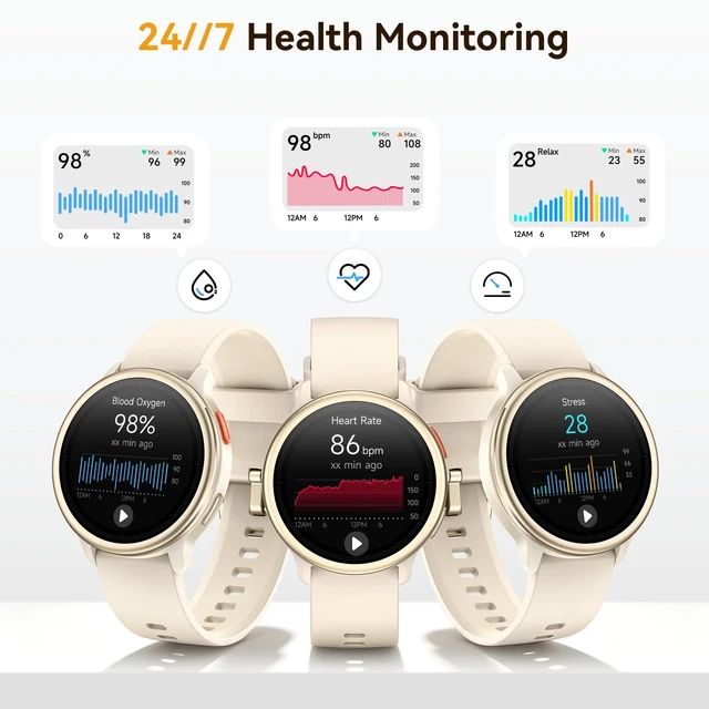 Alt view image 5 of 7 - Smart Watch for Women, 1.27" HD Smartwatch (Answer/Make Calls) | Compatible iPhone/Samsung/Android, 120+ Sport Modes Fitness Tracker with Heart Rate/Sleep/Step Monitor, IP68 Waterproof
