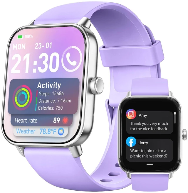 Main image of Smart Watch for Women,1.85'' AMOLED Ultra-Clear Screen,Alexa Built-in | Fitness Tracker with 110+ Sport Modes Heart Rate/SpO2/Sleep/Calories Monitor,Smartwatch for iPhone/Android,IP68 Waterproof