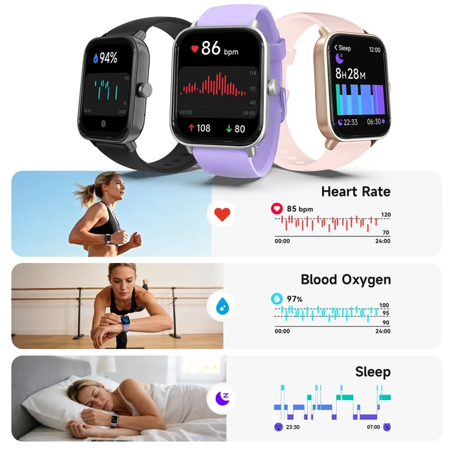 Alt view image 2 of 7 - Smart Watch for Women,1.85'' AMOLED Ultra-Clear Screen,Alexa Built-in | Fitness Tracker with 110+ Sport Modes Heart Rate/SpO2/Sleep/Calories Monitor,Smartwatch for iPhone/Android,IP68 Waterproof