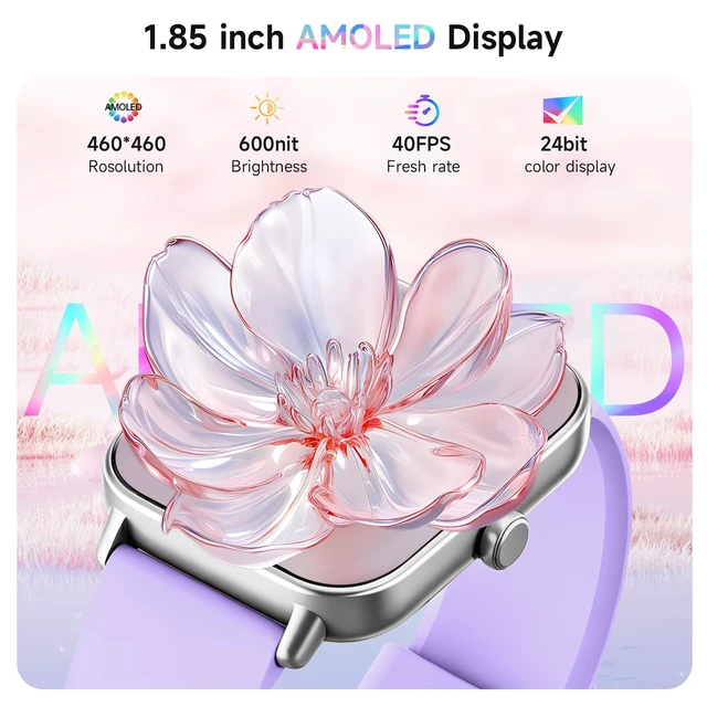 Alt view image 5 of 7 - Smart Watch for Women,1.85'' AMOLED Ultra-Clear Screen,Alexa Built-in | Fitness Tracker with 110+ Sport Modes Heart Rate/SpO2/Sleep/Calories Monitor,Smartwatch for iPhone/Android,IP68 Waterproof