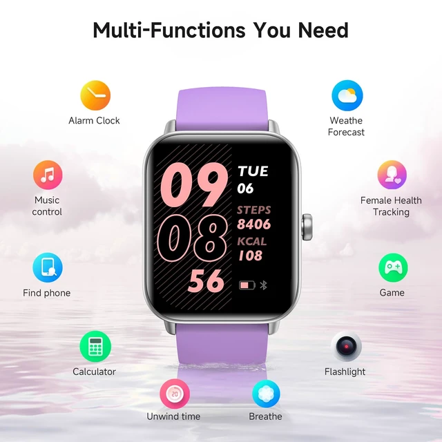 Alt view image 7 of 7 - Smart Watch for Women,1.85'' AMOLED Ultra-Clear Screen,Alexa Built-in | Fitness Tracker with 110+ Sport Modes Heart Rate/SpO2/Sleep/Calories Monitor,Smartwatch for iPhone/Android,IP68 Waterproof