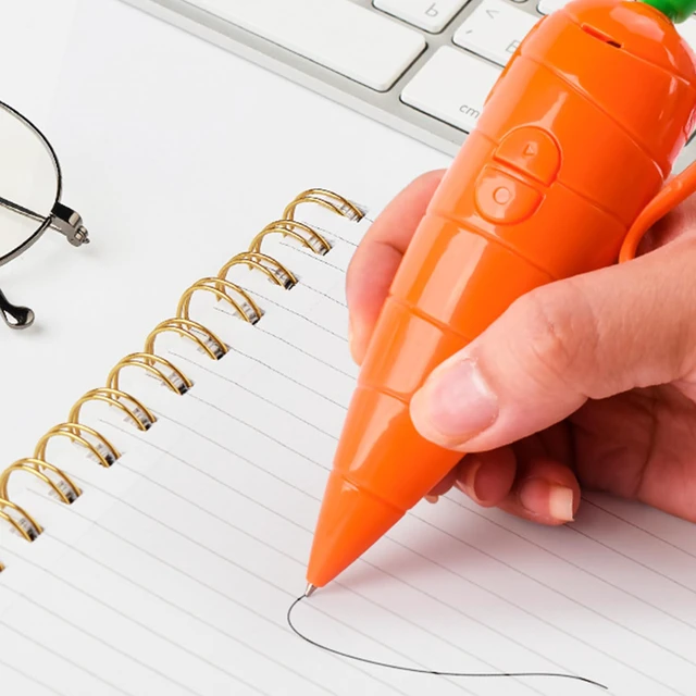 Alt view image 2 of 7 - 2Pcs Carrot Pen, Cute 60-Second Voice Recorder for Kids, Smooth-Writing Ballpoint Pen - Fun & Creative Gifts for Kids, Students, Teachers