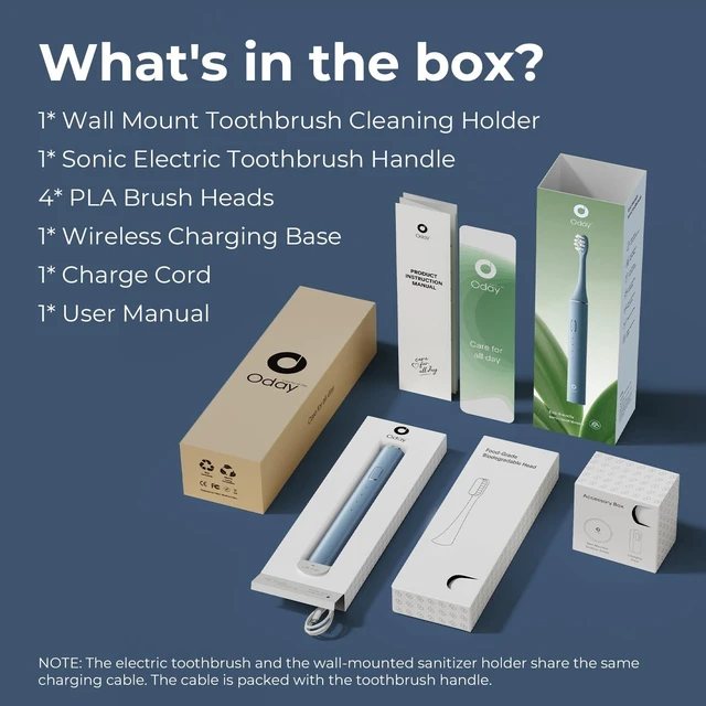 Alt view image 4 of 7 - Sonic Electric Toothbrush for Adults with Wall Mounted UV Cleaner | 4 Plant-Based Heads, Smart Timer, Aluminum Design, Wireless Charging, IPX7 Waterproof, 1 Month+ Battery