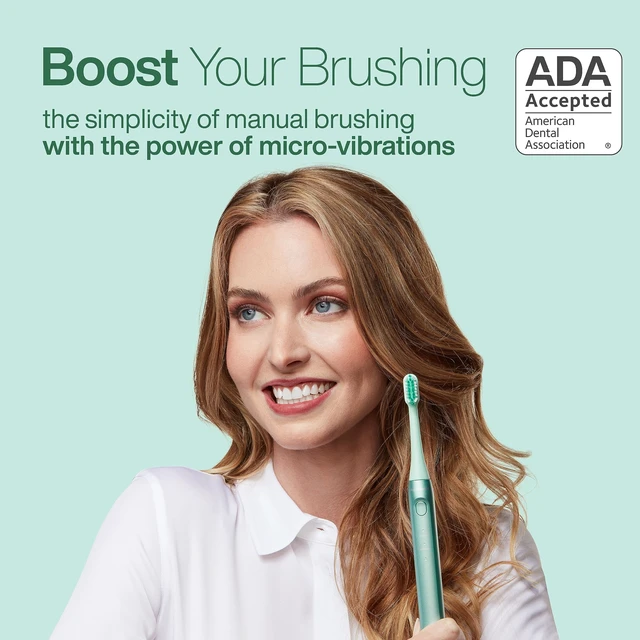 Alt view image 3 of 7 - Icon Micro-Vibrating Manual Toothbrush - ADA-Accepted - Mint | Gentle Soft Bristle Toothbrush, Rechargeable, 2 Brushing Modes, Smart Timer, 30+ Day Battery, Travel Case, Magnetic Holder