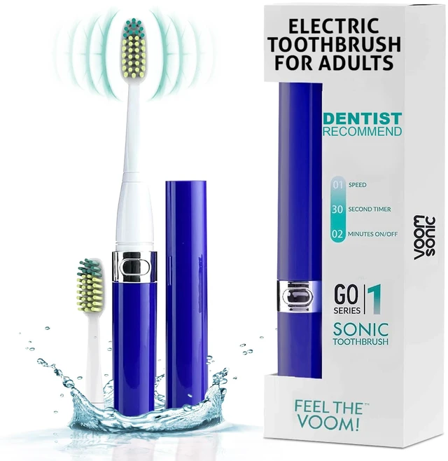 Main image of Electric Toothbrush for Adults Go 1 Series (Royal Blue) 2 Speed 22,000 Strokes/Minute w/AAA Battery Bathroom Essentials & Travel Essentials TSA Approved