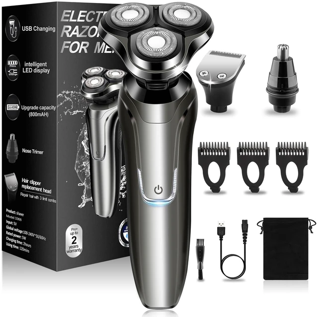 Main image of Electric Razor for Men, Men's Rotary Shavers, Waterproof,Wet and Dry Rechargeable Electric Shaver for Men's Faces with a Cordless and Floating Head, Portable Travel Razor,an Ideal Gift for Men