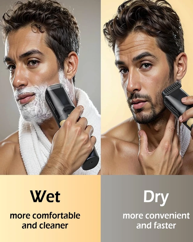 Alt view image 6 of 7 - Vaccum Beard Trimmer for Men USB-C Rechargeable,Beard Trimmers with 2 Comb | Electric Mustache Trimmer,1-20mm Adjustable Dial,LED Display,Waterproof,for Face, Stubble,Travel Use, Easy to Clea