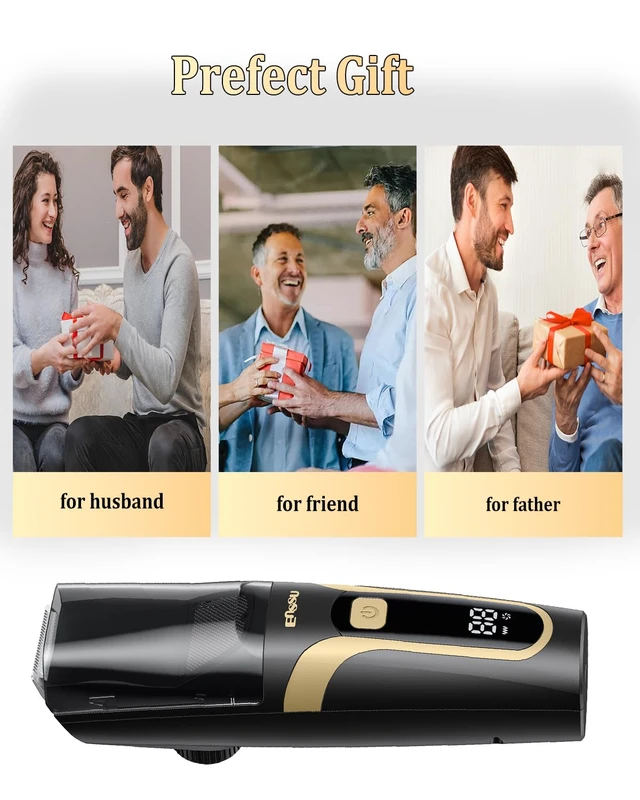 Alt view image 7 of 7 - Vaccum Beard Trimmer for Men USB-C Rechargeable,Beard Trimmers with 2 Comb | Electric Mustache Trimmer,1-20mm Adjustable Dial,LED Display,Waterproof,for Face, Stubble,Travel Use, Easy to Clea