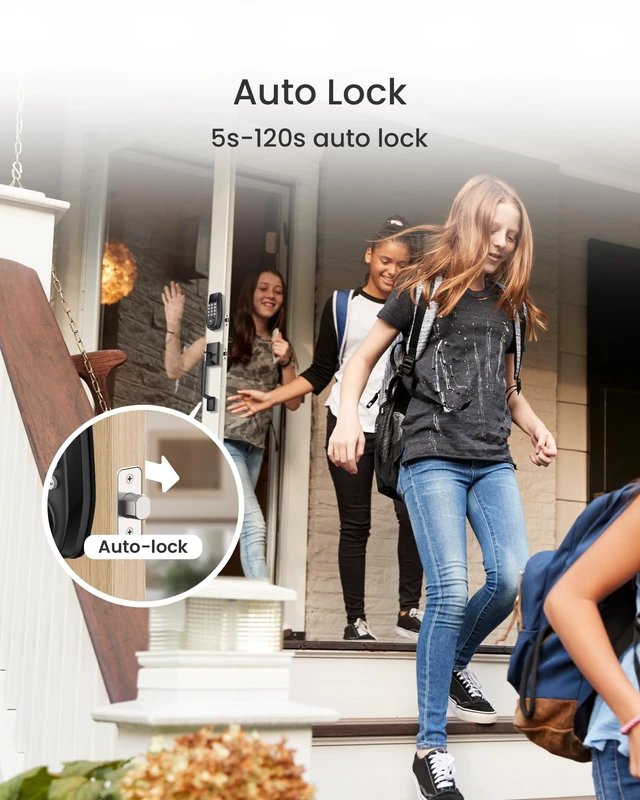 Alt view image 7 of 7 - C100 Plus WiFi Smart Door Lock with Keypad, Visual Display | App Remote Control, 100 PIN Codes, Keypad Deadbolt for Front Door, For home & Rental Use, Auto Lock, Black