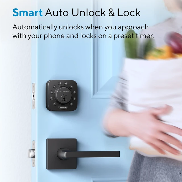 Alt view image 4 of 7 - U-Bolt Smart Lock, 5-in-1 Keyless Entry Door Lock with App Control, Keypad Deadbolt, Auto Unlock, Auto Lock, Smart Door Lock, Smart Locks for Front Door, ANSI Grade 1, Black